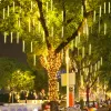 Decorações 24/32 Tubos de meteoros LED LED LUZES DA RUA GARLANHAS DE RUA DOCORAÇÕES DE Árvores de Natal para Luzes de Jardim de Fada do Ano Novo ao ar livre