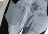 Damskie dżinsy moda kobiety wysoka fala w talii Patchwork Niebieskie czarne długie dżinsowe spodnie wiosna jesień Y2K 2024 Spodnie Kobieta