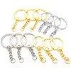 Keychains 100 stcs blanco sleutelhang sleutelhanger roestvrijstalen ringen keyfoB sleutel metalen hanger ring