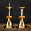 Candele 2pcs Buddhist Candelabra Cangoli di Candelabra Metal Candlestick per la sala da pranzo del camino per la casa El Farmhouse