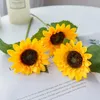 Decorative Flowers 5Pcs Of Artificial Silk Sunflowers Family Room Vases Christmas Wedding Decorations Gardens Bonsai Accessories Scrapbook