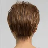 mixed hair fiber Wig silk short female fashion chemical straight headgear brown