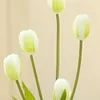 Dekorativa blommor 5 huvud simulerad tulpan bonsai för bröllopsfest hem fönster skrivbord konstgjord med blomkruka tacksägelse