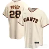 Yastrzemski Giants Crawford Cream Black Orange Sticked Game Jersey