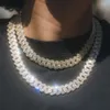 Rappeur européen de hip hop 15 mm de brochet Chaîne cubaine VVS Moisanite Collier en argent personnalisé