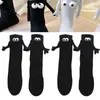 Women Socks 2 Pairs Funny Magnetic Suction Cup 3D Doll Pair Of For Men Unisex Couple Hold Hands