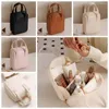 Cosmetische tassen Shell -vorm PU Lederen tas Letter Zipper Make -up zakje Koreaanse stijl grote capaciteit reizen Wasjongen/meisjes