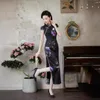 Etnische kleding Hoge kwaliteit Echte zijde Qipao Cheongsam Top rok Banquet Kleding Jurk Avonds Wear Lady High-End Special Interest Design
