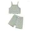 Ensembles de vêtements pour bébé fille Summer Summer Summer Floral Print sans manches Cami Tops Shorts Set Infant 2pcs Vêtements