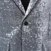 Costumes masculins veste pour hommes paillettes de mode Blazer vêtements pour hommes en nylon nylon poitrine argentée blazers vêtements
