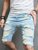 Summer Men Élégants trous slim fit short en coton massif mâle décontracté plage à cinq points jeans 240418