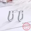 Boucles d'oreilles Hoop Moisanite Diamond 925 Silver Sterling pour les femmes 18 carats d'or de la mode à vagues uniques