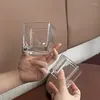 Bicchieri da vino creativo vetro quadrato tazza fredda tazza semplice whisky trasparente acqua piccola caffè piccolo tè