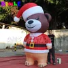 Großhandel 3mh niedliche riesige Weihnachtsbraun aufblasbare Teddybär mit Red Hat für Urlaubswerbung Dekoration