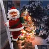 Decorazioni natalizie Claus Electric Climbing Santa Ladder Doll Decoration P giocattolo per festa di Natale Giordino Dlenge Drop Delivery Delivery Dhg4v DHG4V