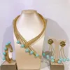 Halskette Ohrringe Set Yuleli Brasilien Gold-plattierte Luxusschmuck Armband Perlen saubere und weich