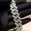 Ny ankomst 925 Sterling Silver Cuban Link Chain VVS Baguette Moissanite Diamond Armband