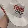 Trump Cowboy Hats Outdoor Party Sunhat Mountaineering Retro Cowboy Hat USA President 2024 Kampanj Caps