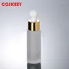 Bouteilles de rangement 30 ml réactifs compte-oeil givré en verre givré liquide pipette bouteille rechargeable parfum avec