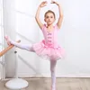 Filles Ballet Dance tutu robe enfants enfants courts / longues manches tulle bowknot gymnastique justaucorps banc de balle core d'anniversaire porteur 240426