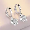 Orecchini a pennaglie 925 Sterling Silver Woman's Crystal Zircon Gioielli Fashion Flower Drop XY0016