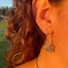 Orecchini di collana set vintage Starfish Pentagram Swirl Ciaco in pelle di 2 y2k semplici gioielli da festa personalizzati