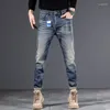 Jeans da uomo uomini allungare blu sottile streetwear sightwear stretone desinger abbigliamento pantaloni di jeans di alta qualità