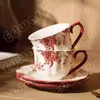 Tazza di caffè floreale vintage set di tazze da tè in stile europeo set da tè pomeridiano set di acqua in ceramica set 240426