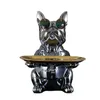 Dekorative Objekte Figuren Nordic French Bulldog Butler Dekor mit Tablett Big Mund Hund Statue Aufbewahrungsbox Tier Skulptur Figur Home Decor Geschenk T240505