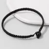Очарование браслетов мужчины черная агата мода мода сплетенная веревка натуральные камни кварц для женщин -ювелирных изделий