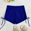 Plus size dames badkleding dekmantel zomers strand shorts sexy zie door mesh mode trekkoord bikini strandkleding