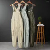 Herenbroek mannen joggt slabbib overalls multi -zakken lading verstelbare bretels coveralls zomer jumpsuits