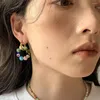 Boucles d'oreilles 2024 Italien Bohemian Style Summer Fashion Colorful Glass Perle pour les femmes Personnalité quotidienne
