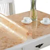 Stoelbedekkingen Waterdicht en oliebestendig wassen Plastic PVC -tafel Matte tafelkleed gouden kristalplaat