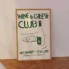 Papiers Mid Century Wine and Cheese Club Poster Printing Photos Retro Food Quoture Mur Art Canvas Modern Kitchen Home Decoration J240510