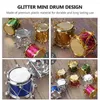 Decorative Figurines Christmas Tree Drum For Xmas Hanging Pendants Colorful Glitter Adornment Ornament