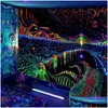 Tapestres Escent Tapeçaria Europeia e Americana Luz Negra Pôster Poster Home Decoração Background Psychedelic Trippy 23021 DHMZX