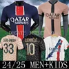 New 24 25 Maillot MBAPPE Soccer Jerseys Kids Kit Player Version 2024 2025 Maglia Paris Home Away Football Shirt HAKIMI FABIAN VITINHA O DEMBELE