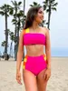 Kadın Mayo Seksi Push Up Up Up Up Up Mayo Kadın Yüksek Bel Lady Zayıflama Plaj Giyim 2024 Yaz Tatil Modeli Kadın Giysileri