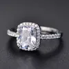 925 Sterling Silver Moissanite Certified Diamond Widing Aneau pour femmes Engagement carré colored Gemstone Zircon Fashion Rings 212p