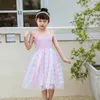 Mädchenkleider Sommer mittlere Kinder Baumwolle Großer Schmetterling Slip Kleid Prinzessin Mädchen mit bunten Kleidern