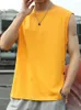 Débardeur masculin 2024 Men d'été Top coréen bouton côté bouton de basket-ball t-shirt sans manches