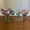 Creatieve wijnglazen vier seizoenen bomen bedrukte glazen beker met een hoge poot voor biercocktail grote capaciteit set 240430