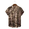 Mäns casual skjortor mode för män streetwear leopard tryck överdimensionerad skjorta 2024 sommar harajuku kvinnor klädblus camisa maskulino