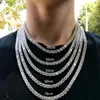 Ny 4mm 5mm Hip Hop Sier Color Gothic Tennis Necklace Neckkedja Långt för män Manliga kvinnliga smycken grossist