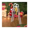 Decorazioni natalizie Claus Electric Climbing Santa Ladder Doll Decoration P giocattolo per festa di Natale Giordino Dlenge Drop Delivery Delivery Dhg4v DHG4V