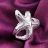Clusterringe schöne nette Dame Starfish 925 Sterling Silber Ring Mode Schmuck Charme Hochzeit Frauen Fashion Party süßes Geschenk H240504