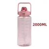 Waterflessen 2l fles voor meisjes draagbare stro reiskruik