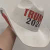 Trump Cowboy Hats Outdoor Party Sunhat Mountaineering Retro Cowboy Hat USA President 2024 Kampanj Caps