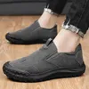 New men's shoes breathable labor protection shoes men's low cut waterproof anti slip wear-resistant one footed lazy outdoor work shoes
